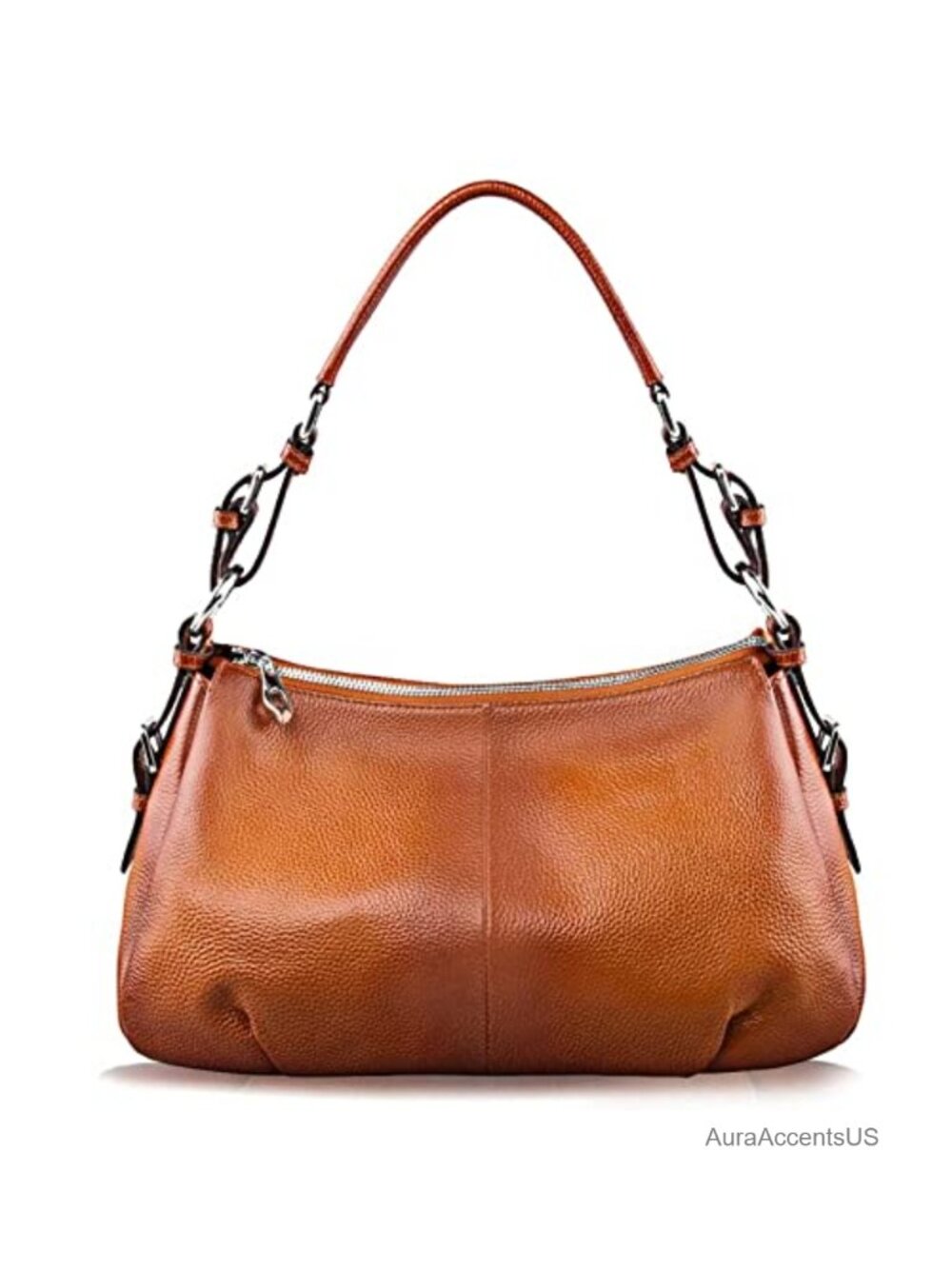 Genuine Leather Hobo Bag Top Handle Shoulder Bag Adjustable Strap